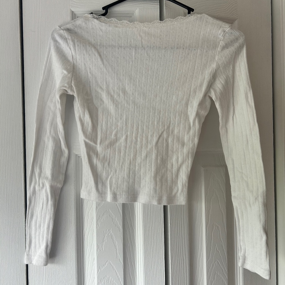 Coquette White Long Sleeve Top